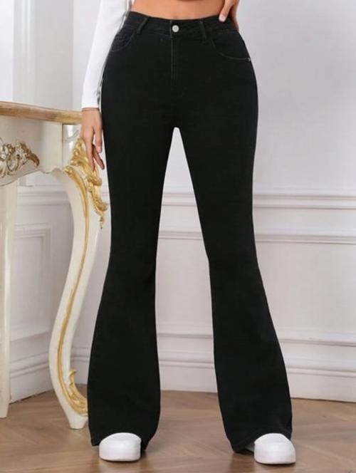women solid high rise bootcut jean - 21936874 - Very Small Image - 1