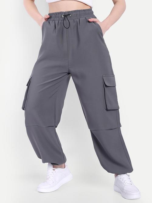 women solid relaxed fit parachute pant - 21937036 - Very Small Image - 1