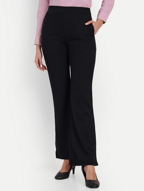women solid high rise bootcut trouser - 21937154 - Very Small Image - 1