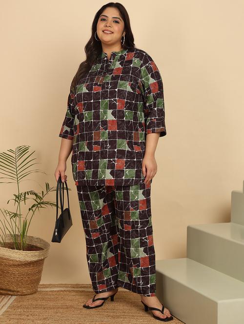 women plus size printed co-ord set - 21938351 - Very Small Image - 1