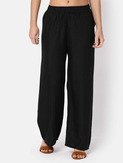 women solid mid rise flared palazzo - 21938720 - Very Small Image - 1