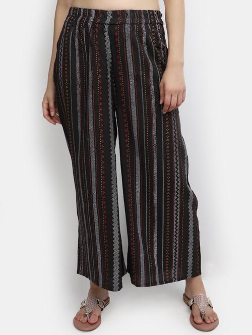 women printed mid rise straight palazzo - 21938723 - Very Small Image - 1