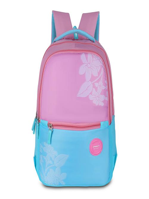 kids pink & blue floral printed backpack - 21940169 - Very Small Image - 1