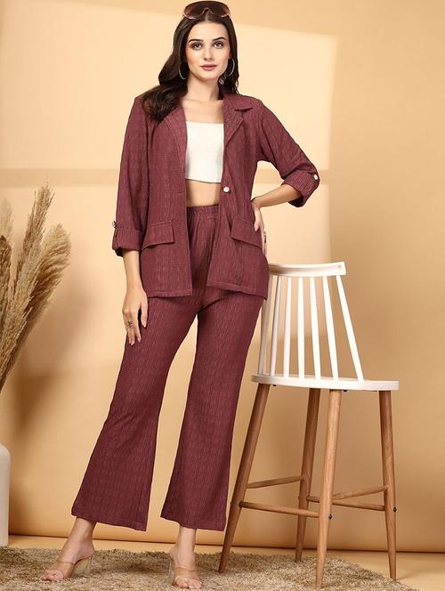 women self designed blazer and trouser co-ord set - 21940940 - Very Small Image - 1