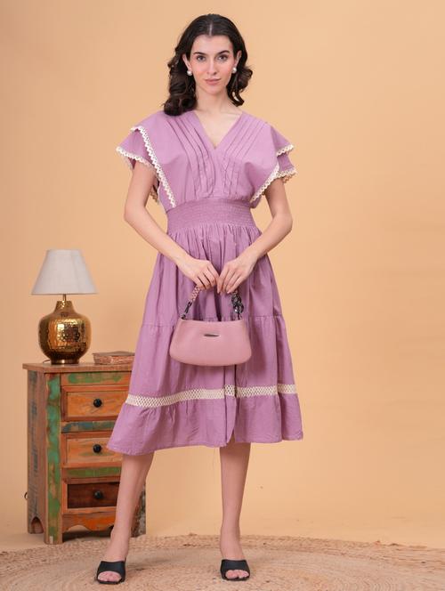 women solid short sleeve tiered dress - 21942105 - Very Small Image - 1