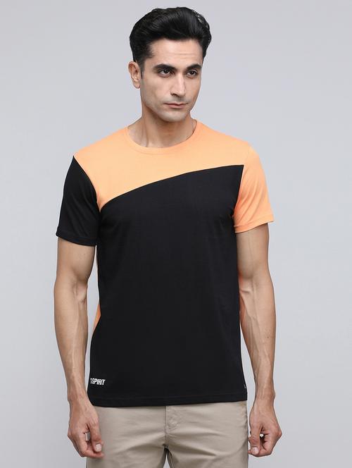 men color block short sleeve slim fit t-shirt - 21943027 - Very Small Image - 1