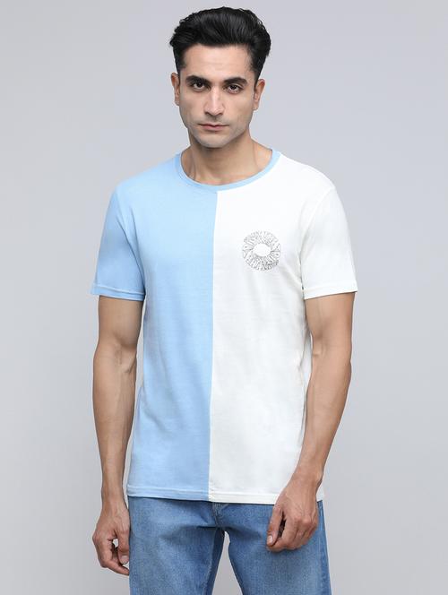 men color block short sleeve slim fit t-shirt - 21943029 - Very Small Image - 1
