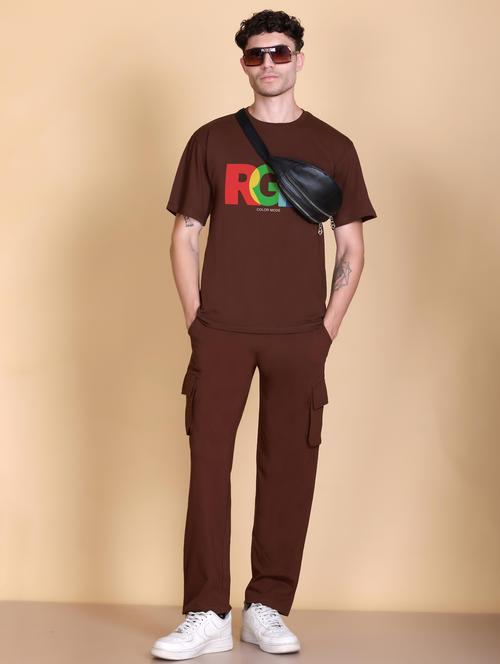 men typographic short sleeve regular fit full length co-ord set - 21943442 - Very Small Image - 1