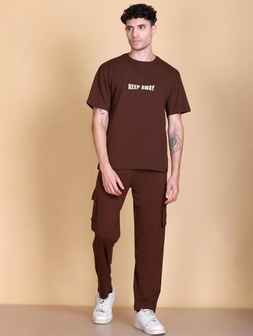men typographic short sleeve regular fit full length co-ord set - 21943452 - Very Small Image - 1