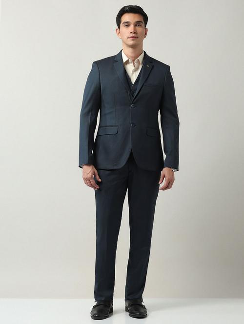 men solid lapel neck 3-piece suit set - 21943467 - Very Small Image - 1