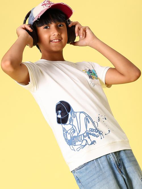boys front & back printed round neck t-shirt - 21943530 - Very Small Image - 1