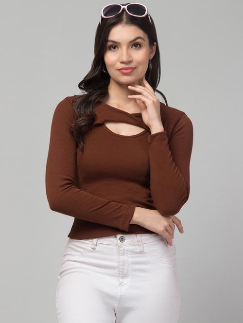 women solid long sleeve regular top - 21944528 - Very Small Image - 1