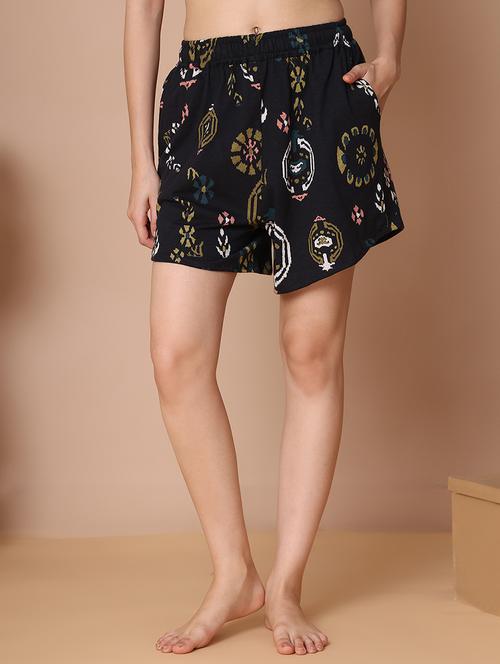 women printed mid rise loungewear short - 21944656 - Very Small Image - 1