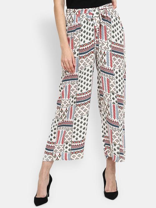 women printed high rise straight palazzo - 21944859 - Very Small Image - 1