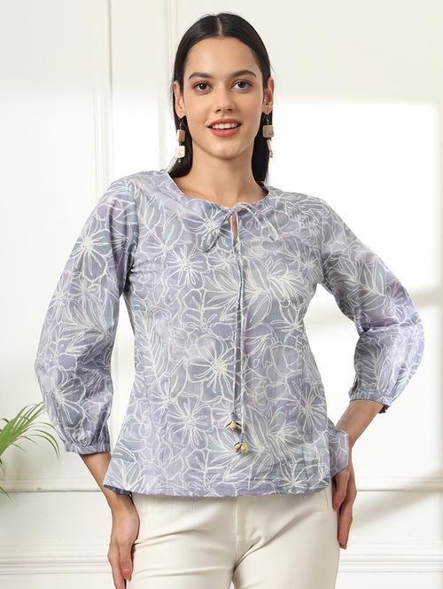 women three quarter sleeve ethnic top - 21946707 - Very Small Image - 1