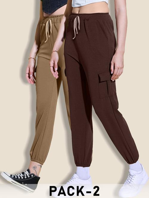 women pack of 2 solid mid rise cargo - 21946778 - Very Small Image - 1