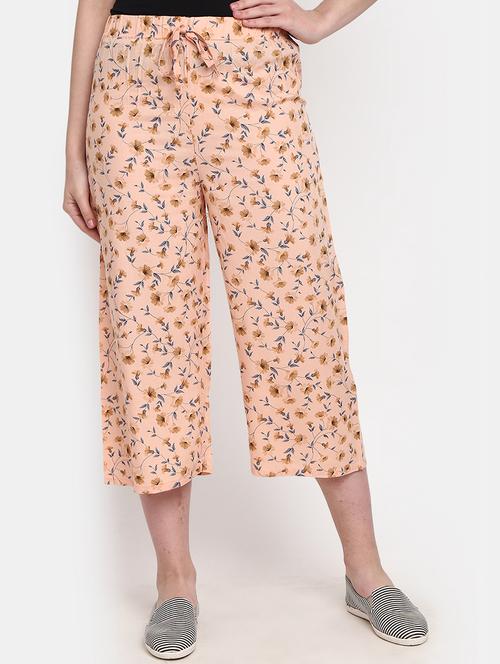 women floral print mid rise calf length palazzo - 21947517 - Very Small Image - 1