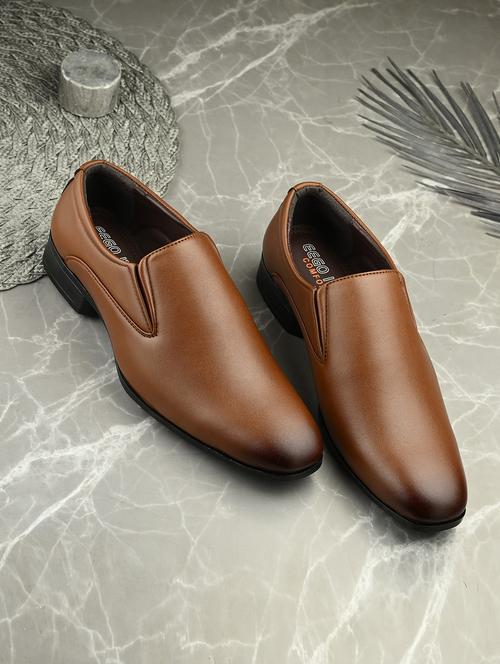 men tan slip on formal shoes - 21948582 - Very Small Image - 1