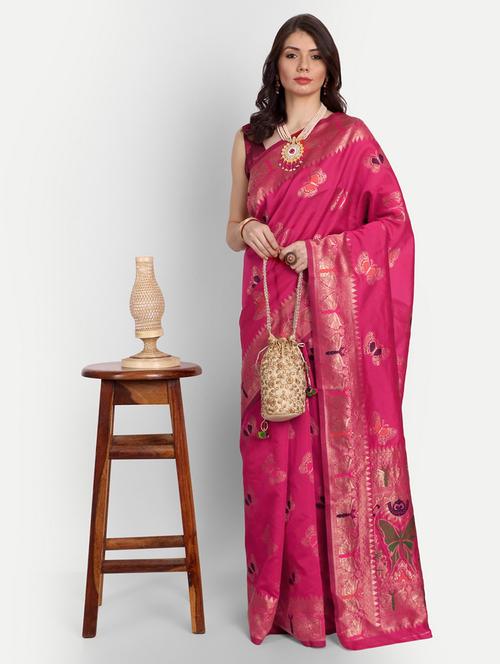 women self design banarasi saree with blouse - 21950009 - Very Small Image - 1