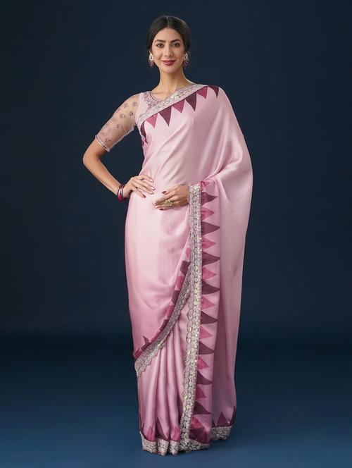 women ombre printed bordered saree with blouse - 21950059 - Very Small Image - 1