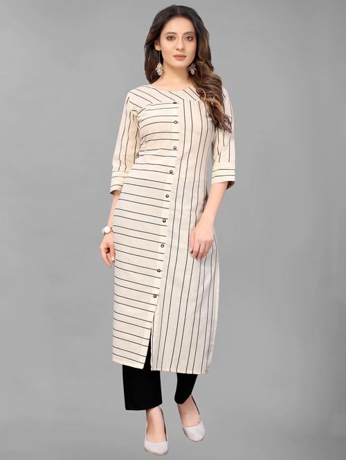 women three quarter sleeve kurta pant set - 21954054 - Very Small Image - 1