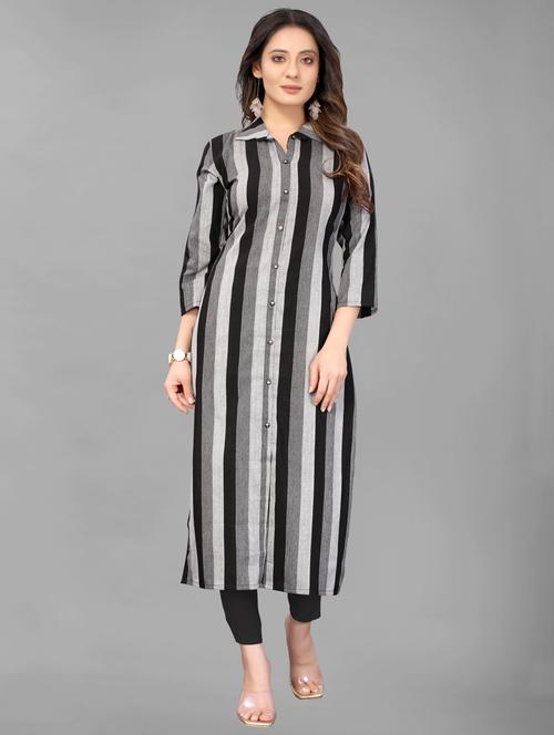 women three quarter sleeve kurta pant set - 21954058 - Very Small Image - 1