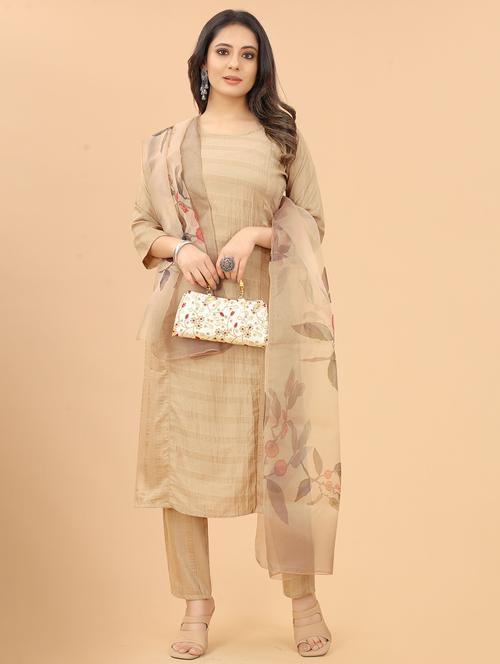 women three quarter sleeve kurta pant with dupatta set - 21954088 - Very Small Image - 1