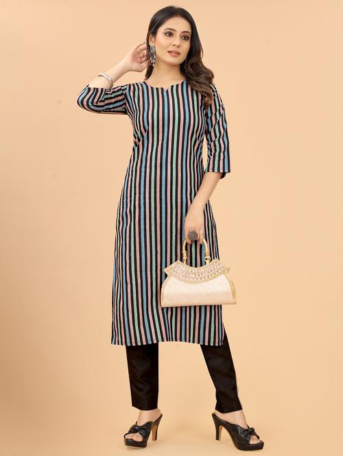 women three quarter sleeve kurta pant set - 21954099 - Very Small Image - 1