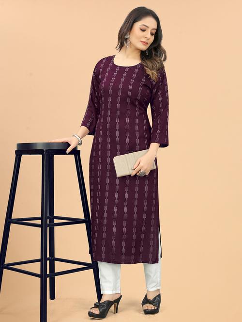 women three quarter sleeve kurta pant set - 21954137 - Very Small Image - 1