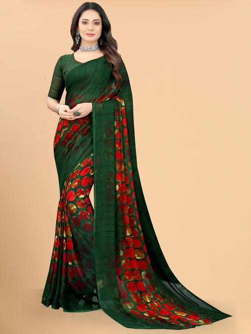 women printed casual wear saree with blouse - 21954251 - Very Small Image - 1
