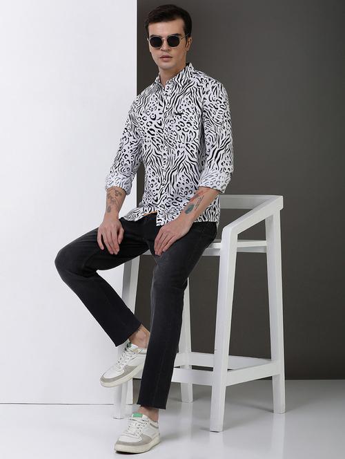men printed long sleeve regular fit casual shirt - 21954502 - Very Small Image - 1
