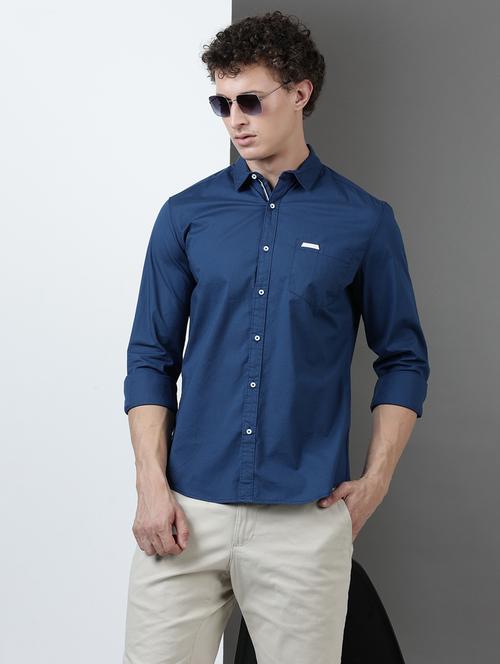 men solid long sleeve regular fit casual shirt - 21954555 - Very Small Image - 1