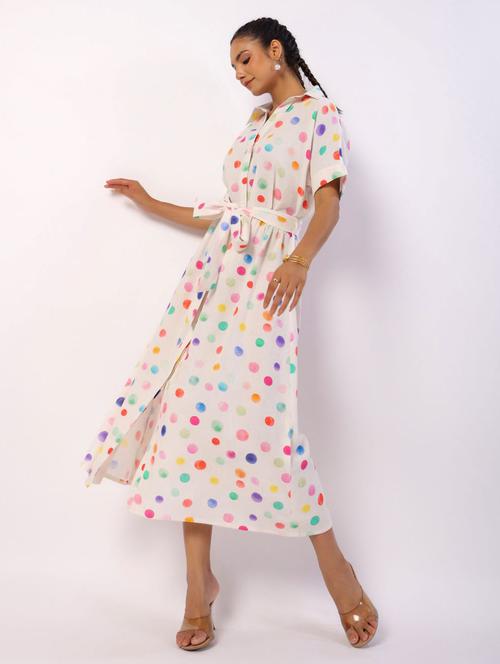 women printed short sleeve a-line ethnic dress - 21954647 - Very Small Image - 1