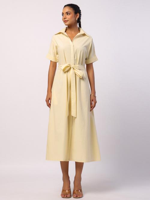 women solid short sleeve a-line ethnic dress - 21954650 - Very Small Image - 1