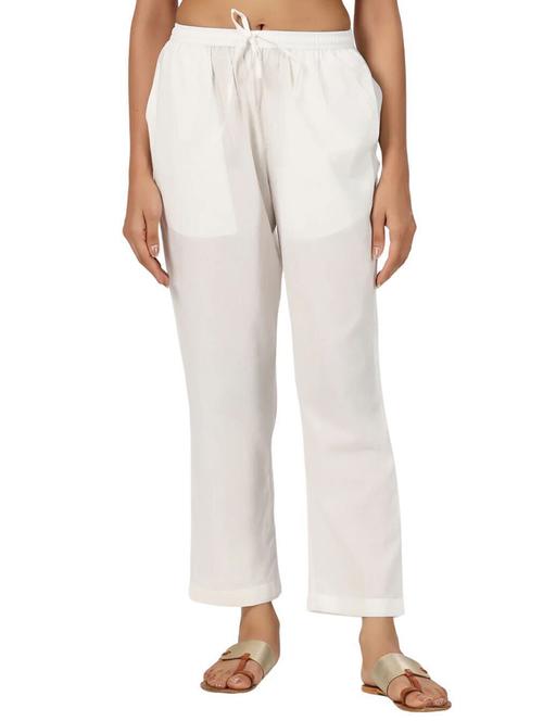 women white solid mid rise tapered pant - 21956030 - Very Small Image - 1