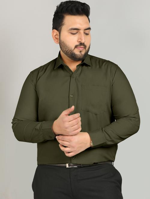 men plus size solid long sleeve regular fit formal shirt - 21956198 - Very Small Image - 1