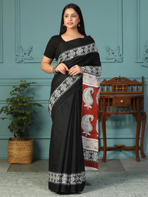 women printed casual wear saree with blouse - 21957829 - Very Small Image - 1