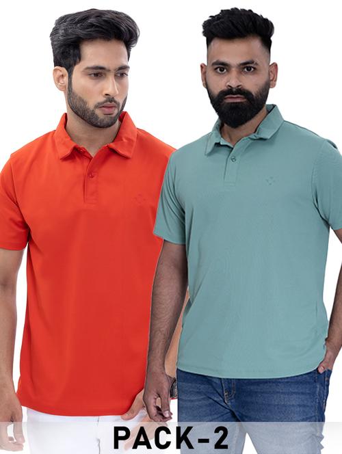 men pack of 2 solid short sleeve polo t-shirt - 21958402 - Very Small Image - 1