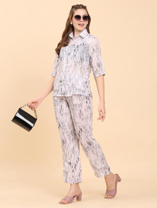 women printed shirt and trouser co-ord set - 21959838 - Very Small Image - 1