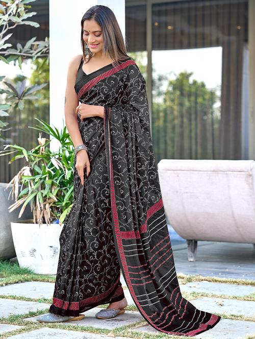 women printed ready to wear saree with blouse - 21960193 - Very Small Image - 1
