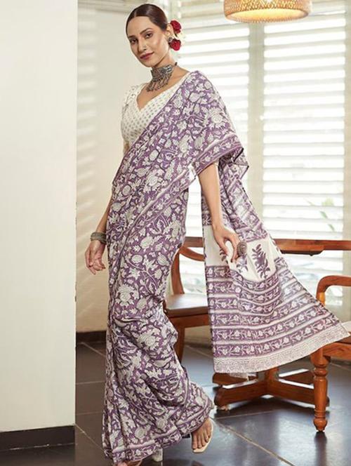 women printed ready to wear saree with blouse - 21960432 - Very Small Image - 1