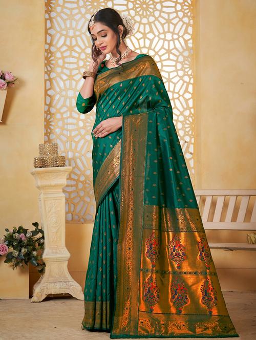 women self design paithani saree with blouse - 21960471 - Very Small Image - 1