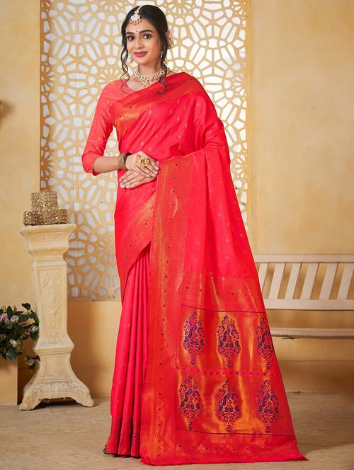 women self design paithani saree with blouse - 21960477 - Very Small Image - 1