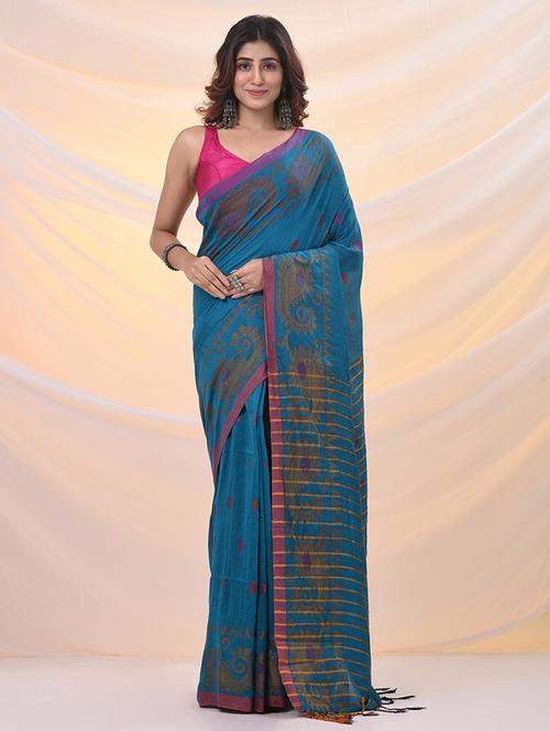 women self design handloom saree with blouse - 21961488 - Very Small Image - 1