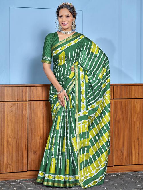 women printed casual wear saree with blouse - 21962381 - Very Small Image - 1