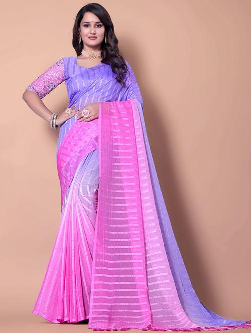 women ombre printed saree with blouse - 21962475 - Very Small Image - 1