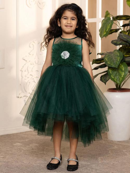 girls self designed sleeveless high low dress - 21962535 - Very Small Image - 1