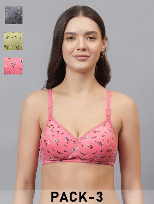 women pack of 3 printed lightly padded t-shirt bra - 21962917 - Very Small Image - 1