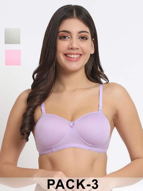 women pack of 3 solid t-shirt bra - 21962918 - Very Small Image - 1