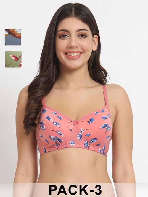 women pack of 3 printed t-shirt bra - 21962919 - Very Small Image - 1